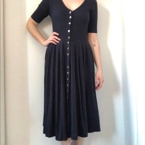 Vintage navy tea length dress